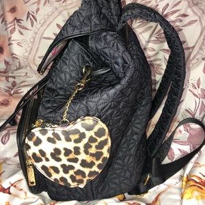 Betsey Johnson back pack with leopard coin pouch